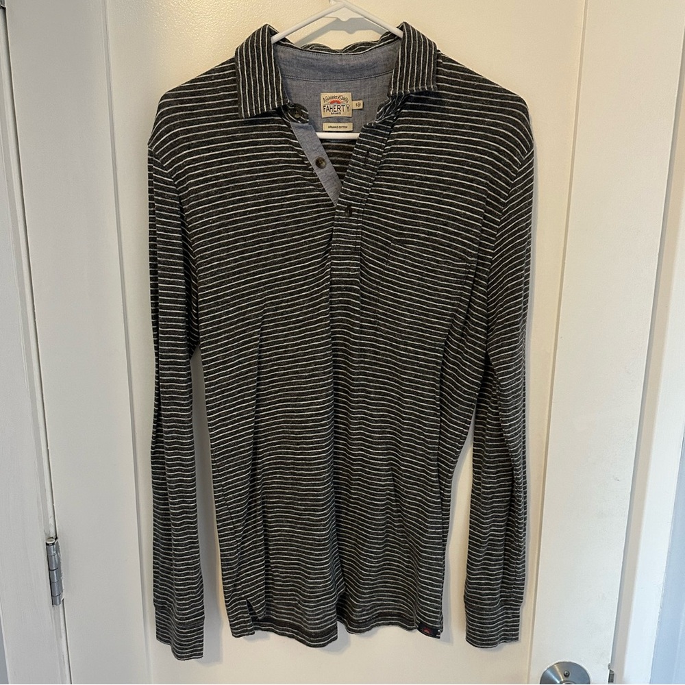 Faherty Men’s S Long Sleeve Polo
